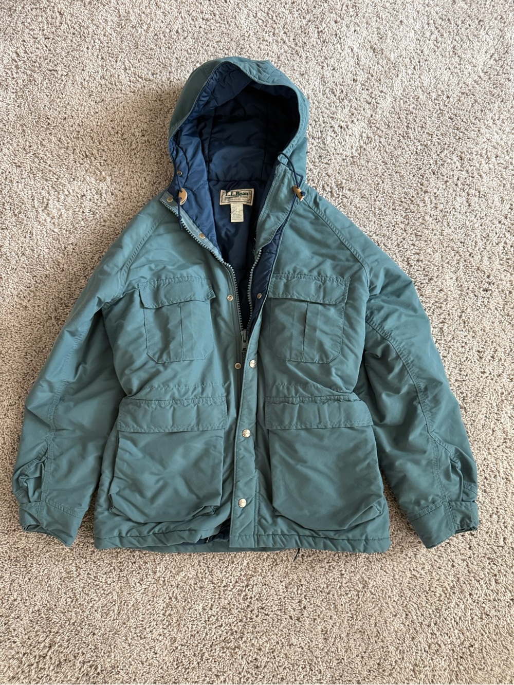 Vintage L.L.Bean Baxter State Parka Women’s M Teal Insulated Hooded USA Made